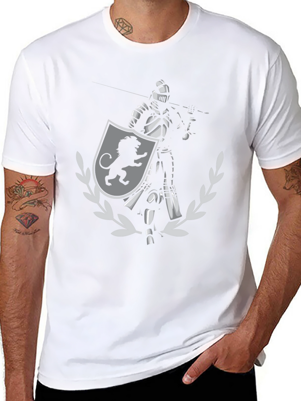 Knight & Lion Shield Graphic T-Shirt