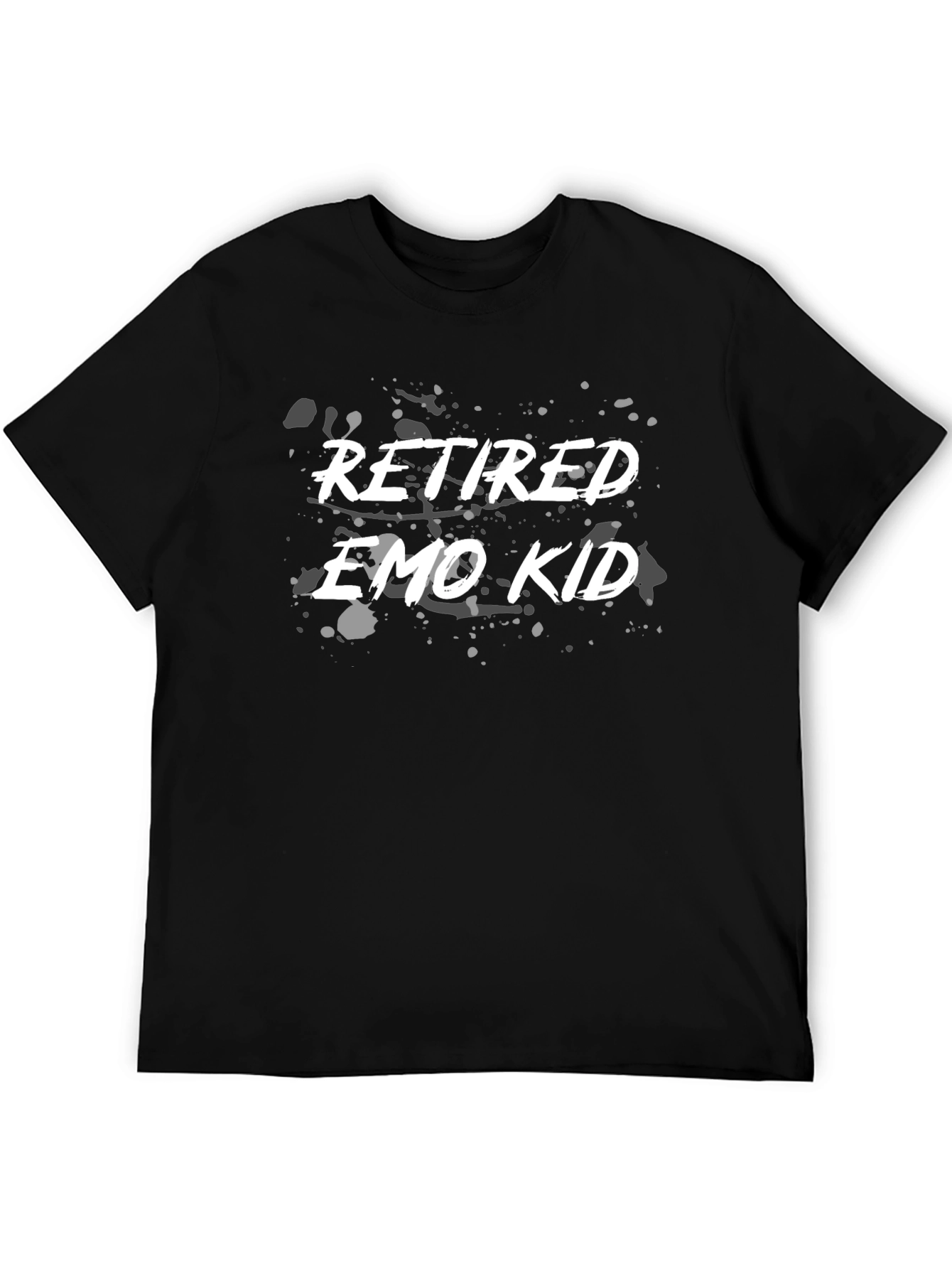 Retired Emo Kid Graphic T-Shirt - Black Casual Tee