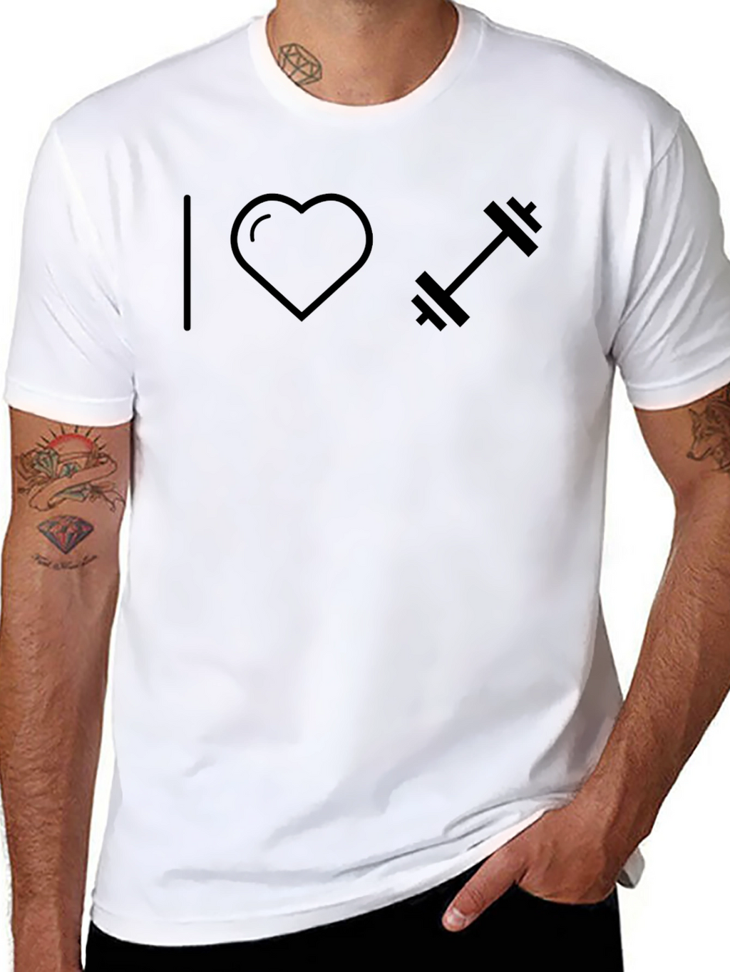 I Heart Weightlifting Black T-Shirt