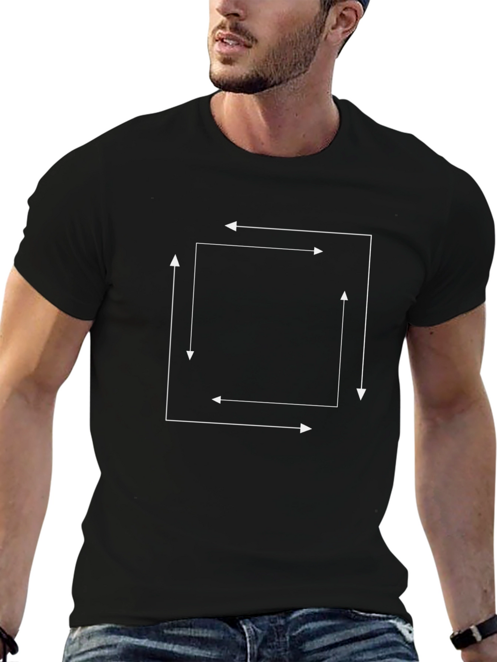 Modern Arrow Graphic Black T-Shirt