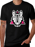Wolf Graphic Tee - Black Cotton Blend