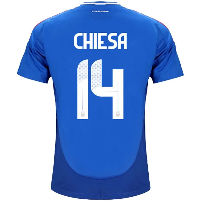 CHIESA #14 Italy 1:1 Quality Home Blue Fans Jersey 2024/25 ★★ Front