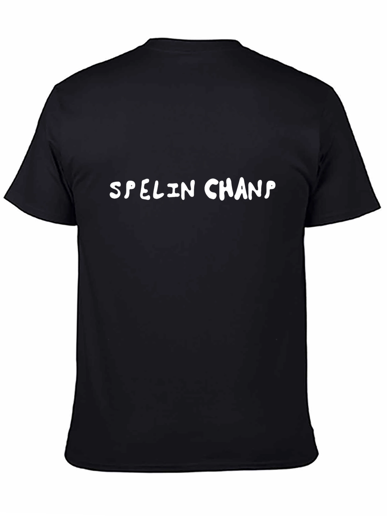 Spelin Chanp Black Cotton Graphic Tee