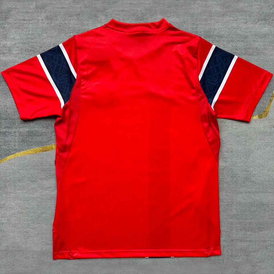 2026/27 Norway Home Red Fans Soccer Jersey (Have Right Patch 有右臂章 白底黑字） Detail 4