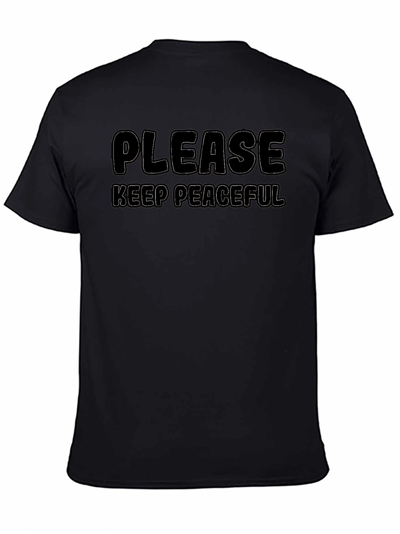 Please Keep Peaceful Black T-Shirt