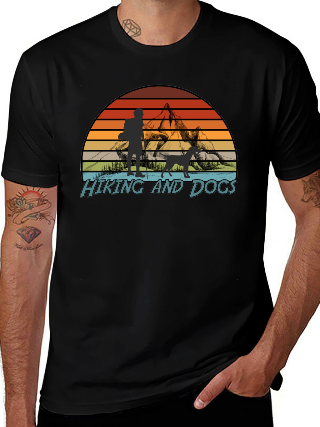 Hiking and Dogs Graphic T-Shirt