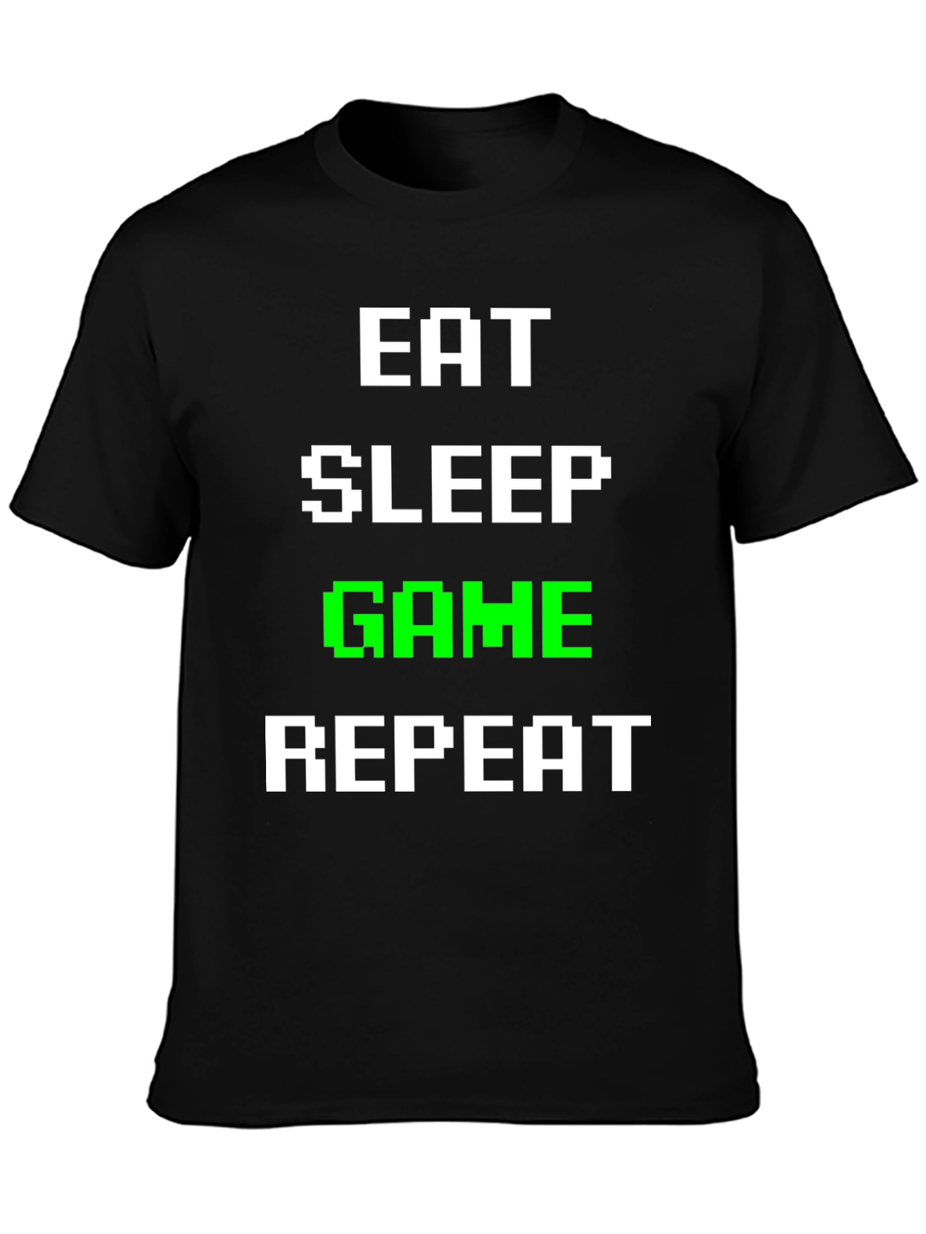 Eat Sleep Game Repeat Gamer T-Shirt - Black