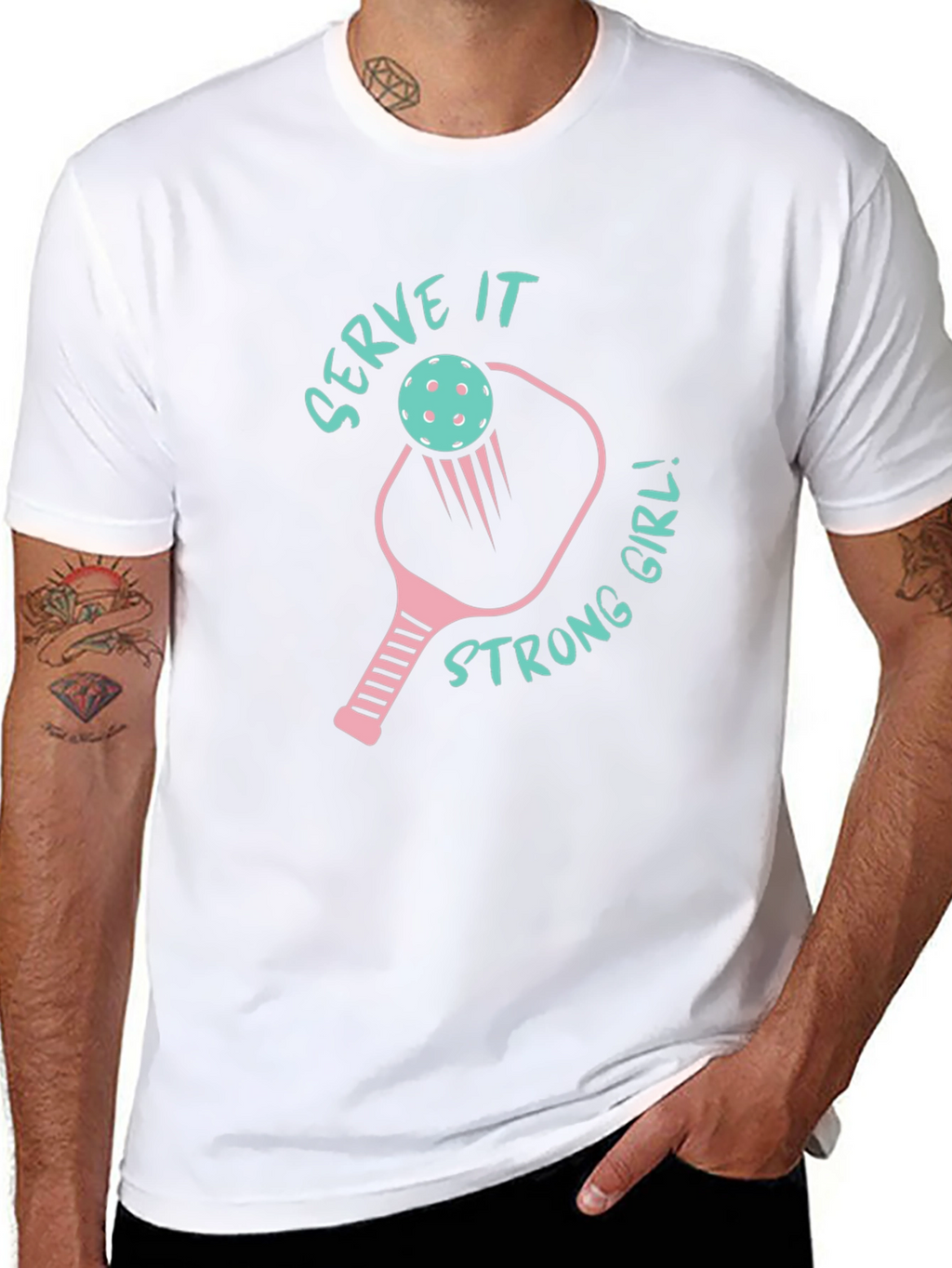 Serve It Strong Girl Pickleball Graphic Tee