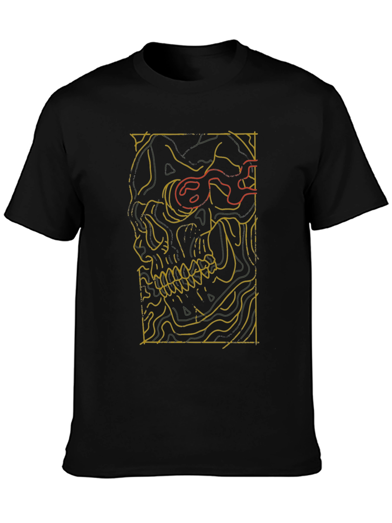 Skull Contour Graphic Tee - Modern Streetwear Style