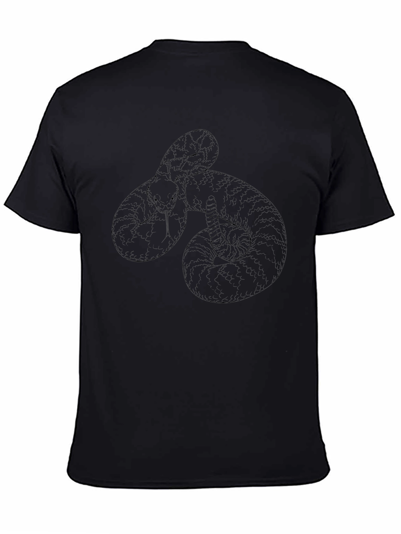 Mens Black Snake Graphic T-Shirt