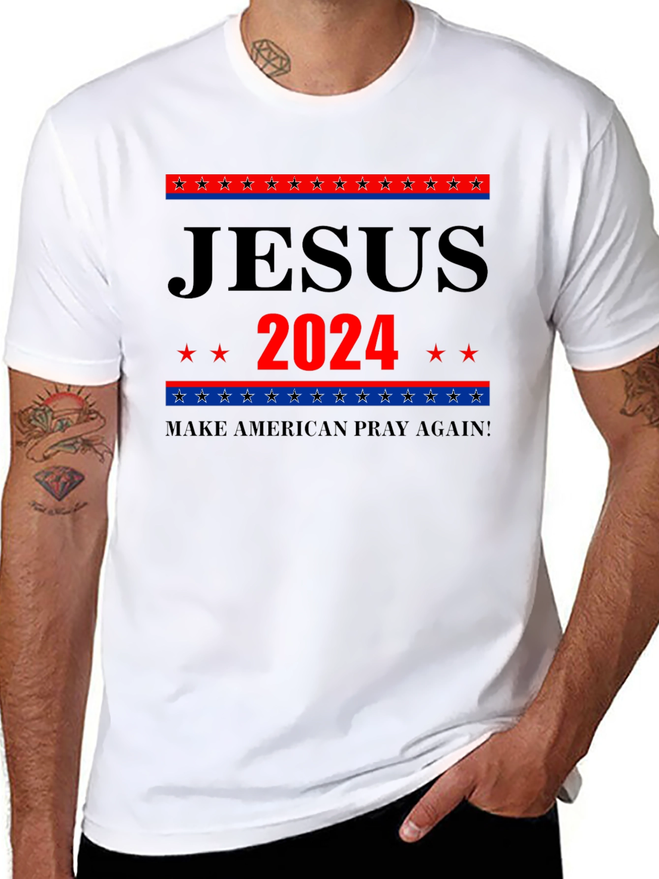 Jesus 2024 Graphic Tee - Patriotic Faith Apparel