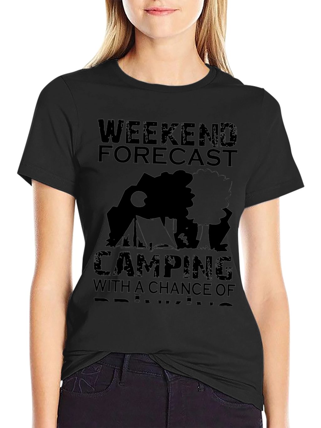 Camping Weekend Forecast Graphic T-Shirt