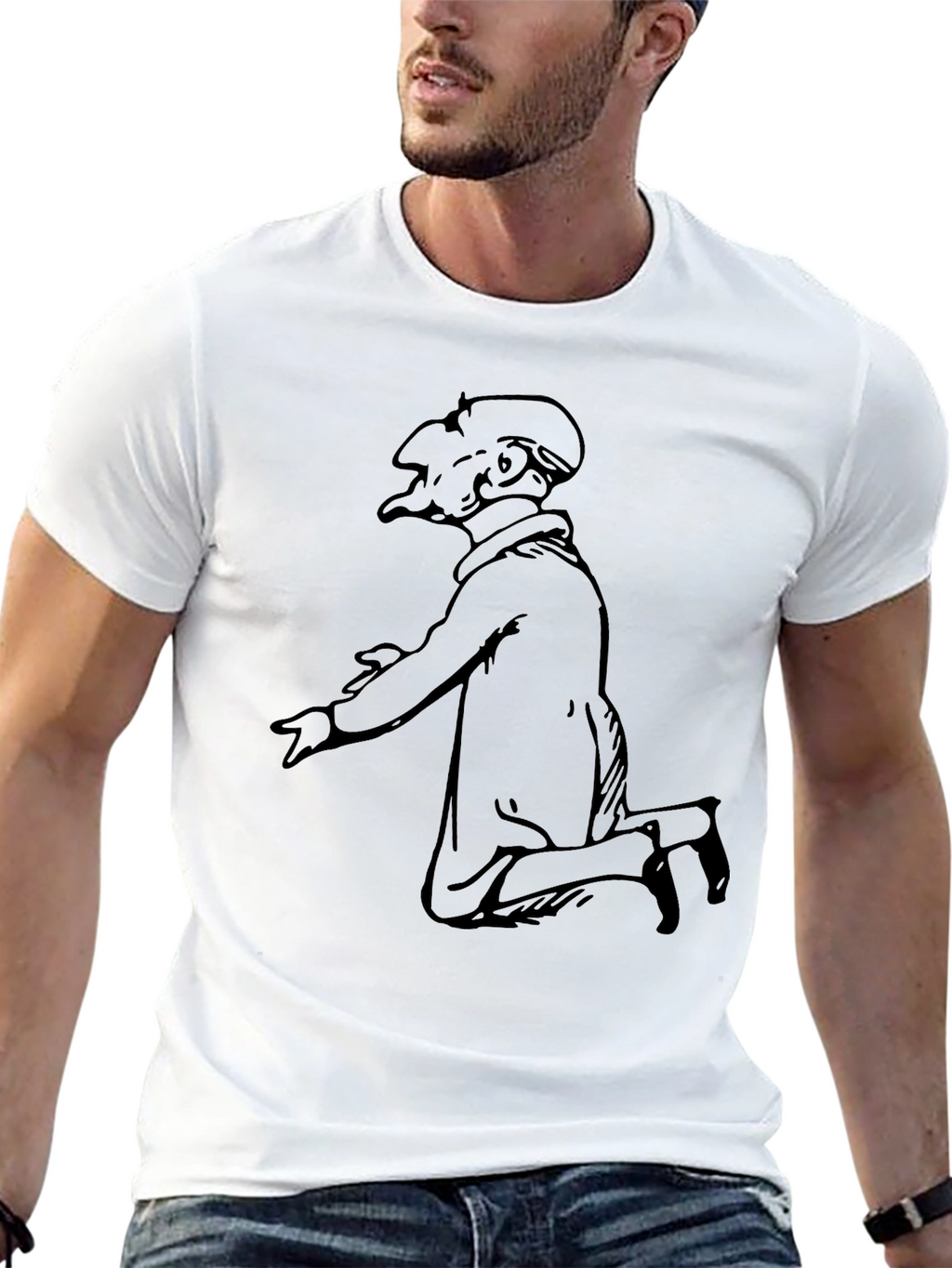 Unique Character Graphic Black T-Shirt
