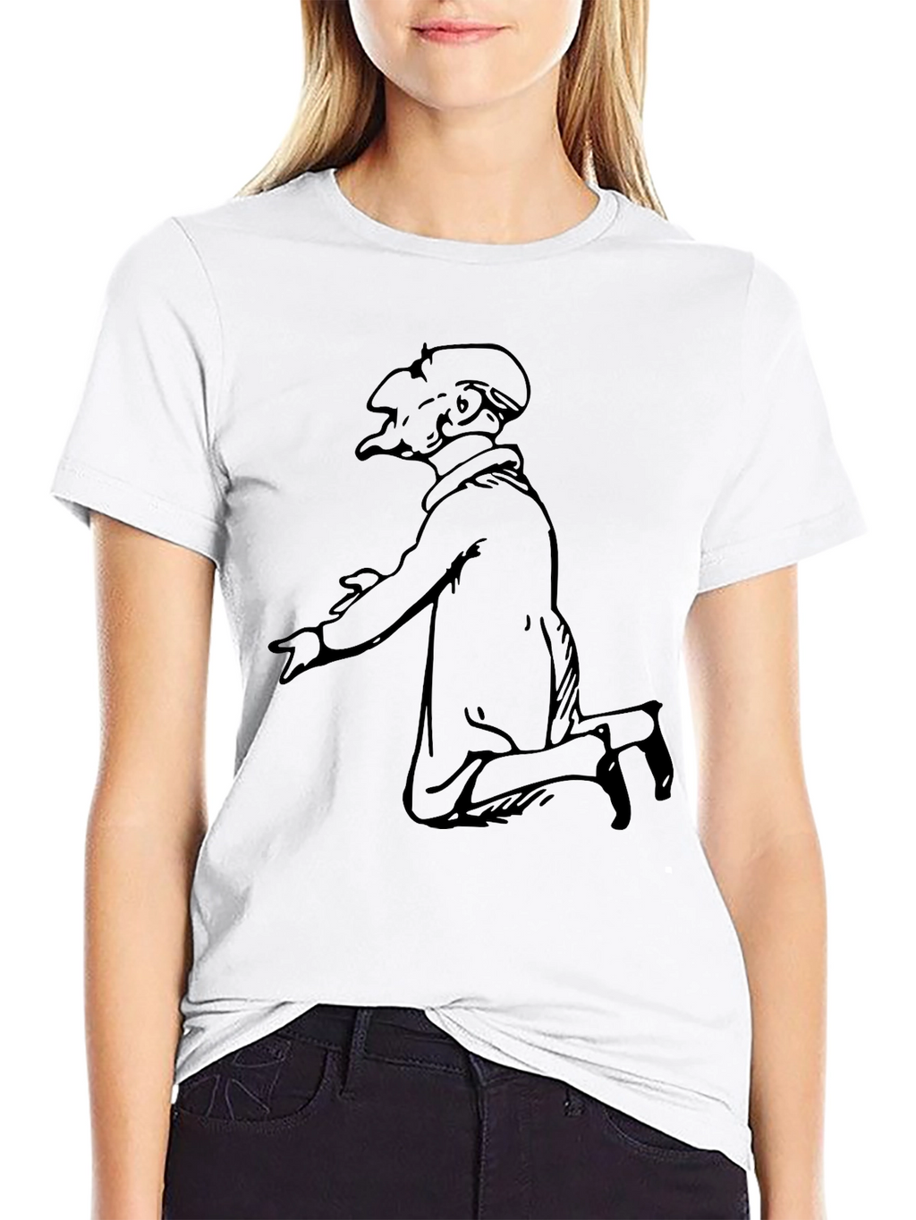 Unique Character Graphic Black T-Shirt