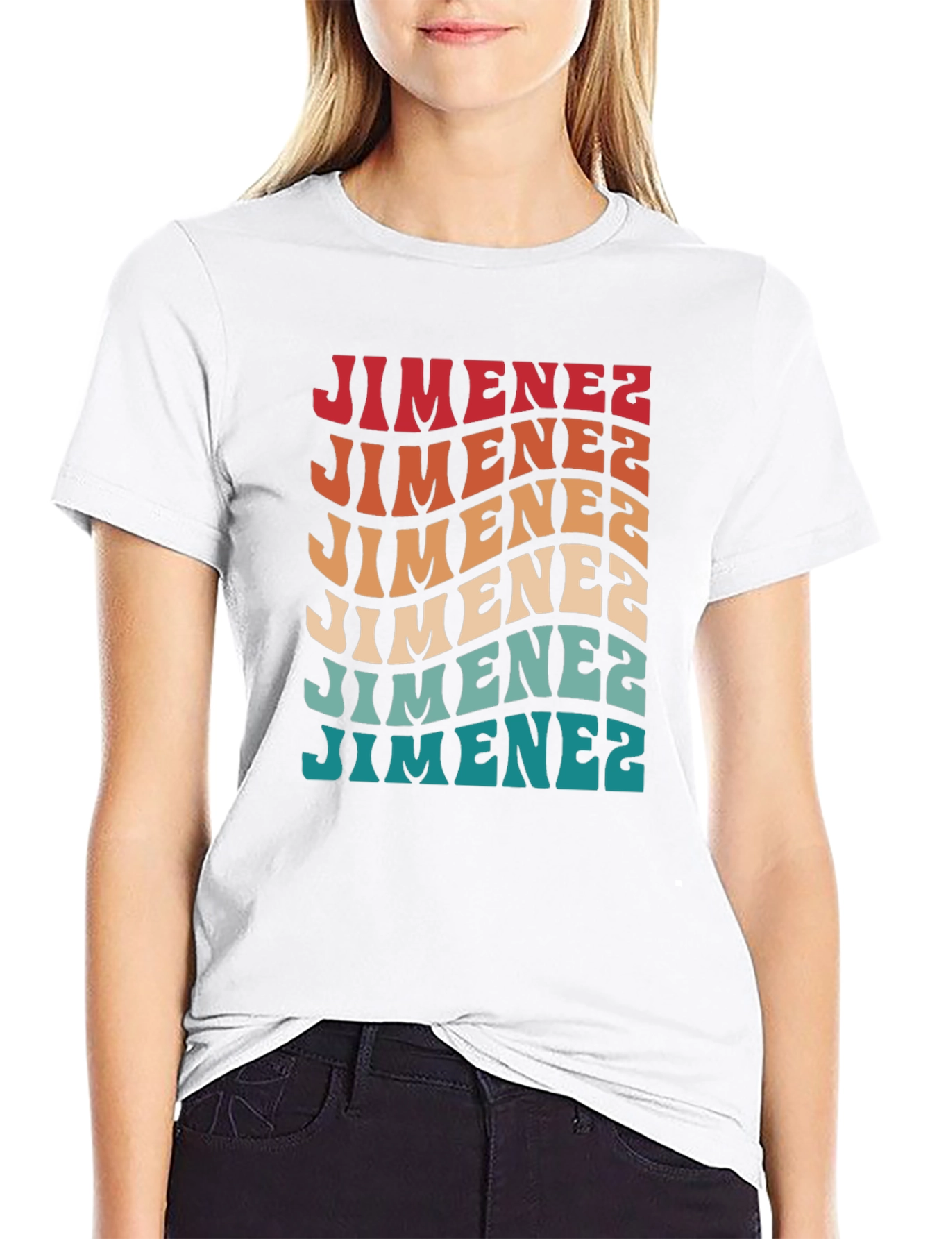 Retro Jimenez T-Shirt - Groovy Personalized Name Tee