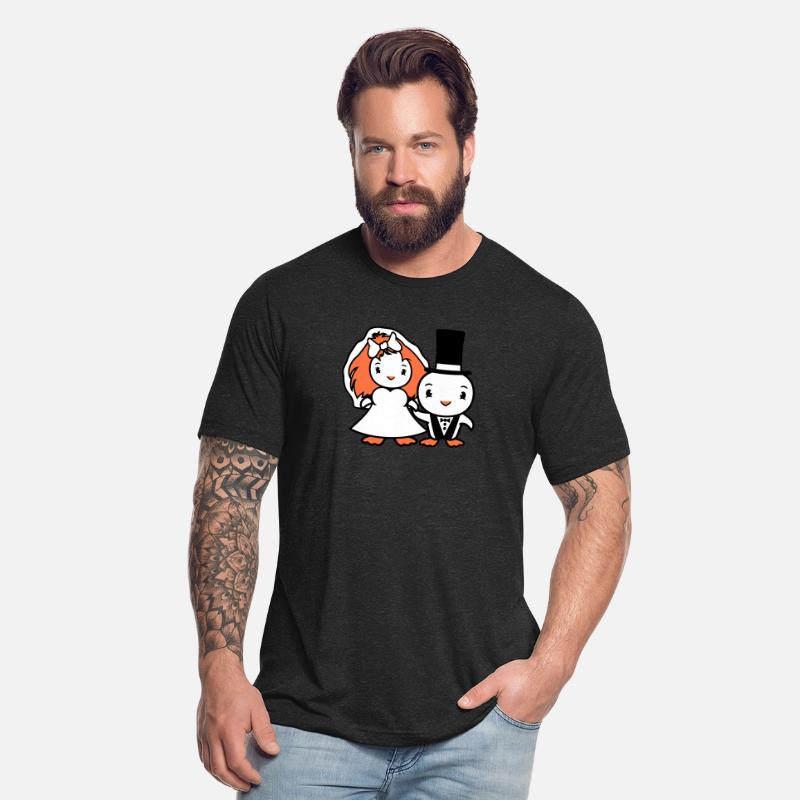 2 Birds Wedding Dress Couple Ducks Man Woman Fun