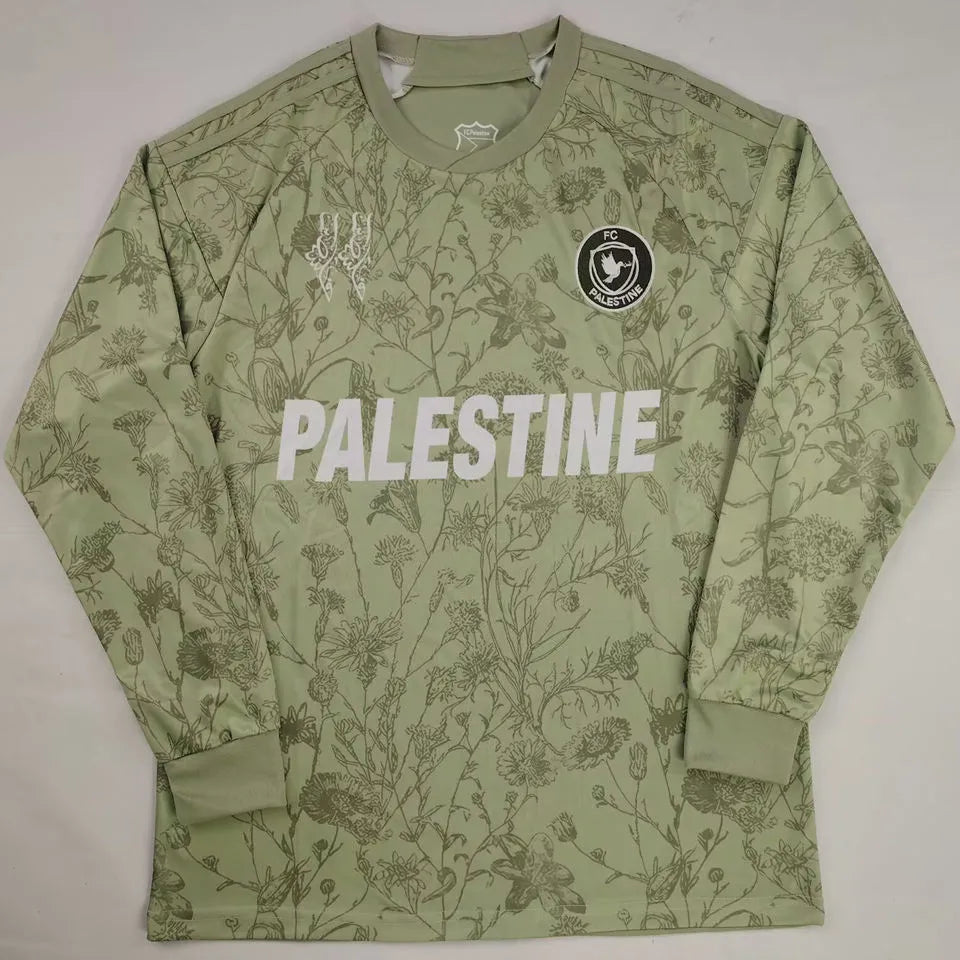 2026 FC Palestine Long Sleeve Fans Soccer Jersey 英文 Front