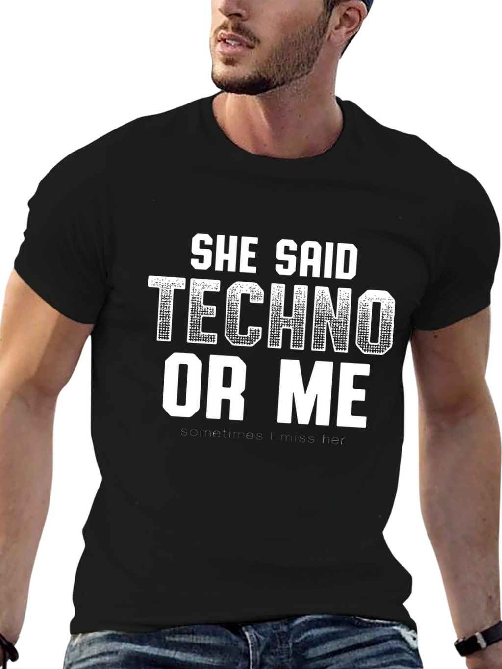 Techno or Me Funny Graphic T-Shirt