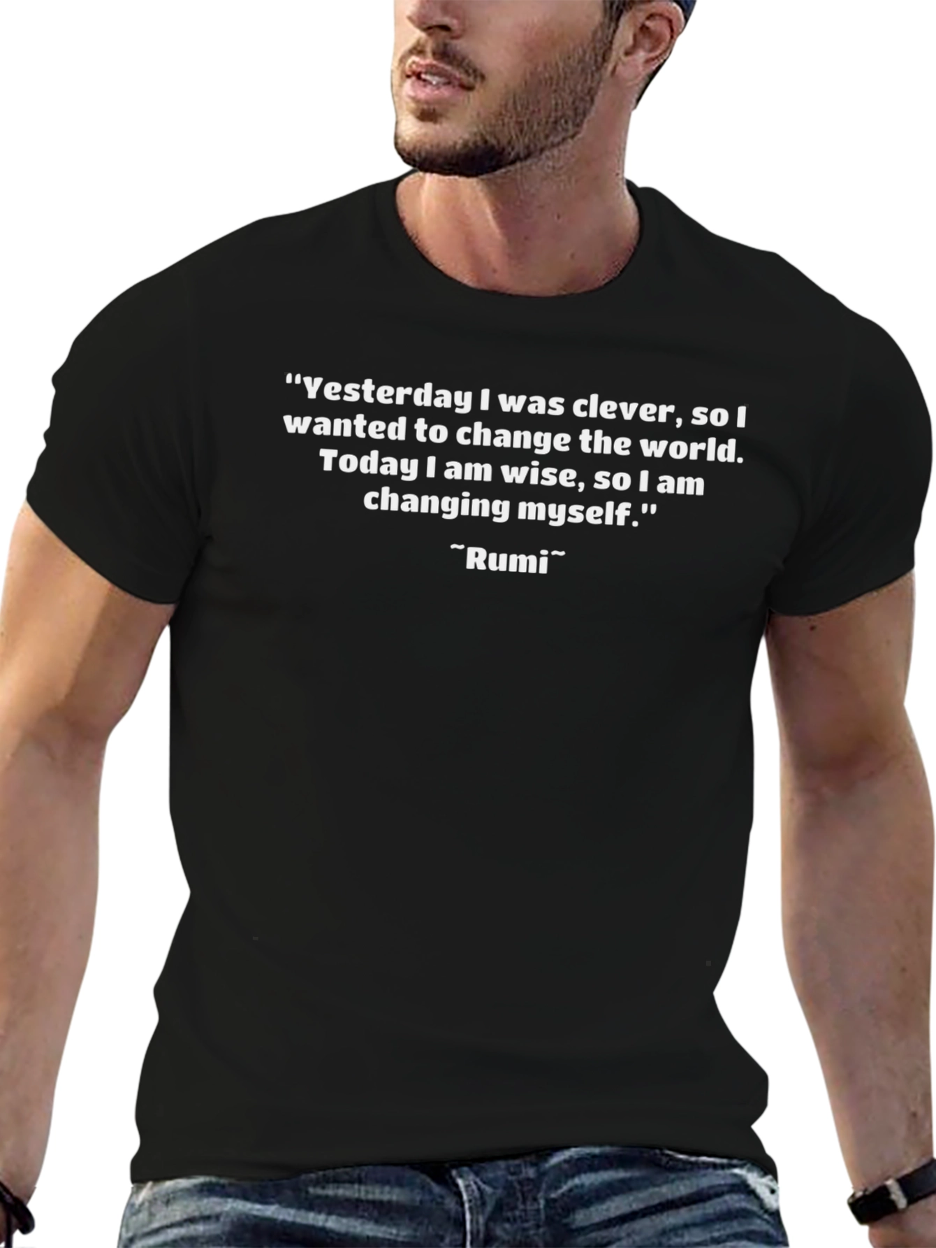 Rumi Quote Graphic Tee - Black