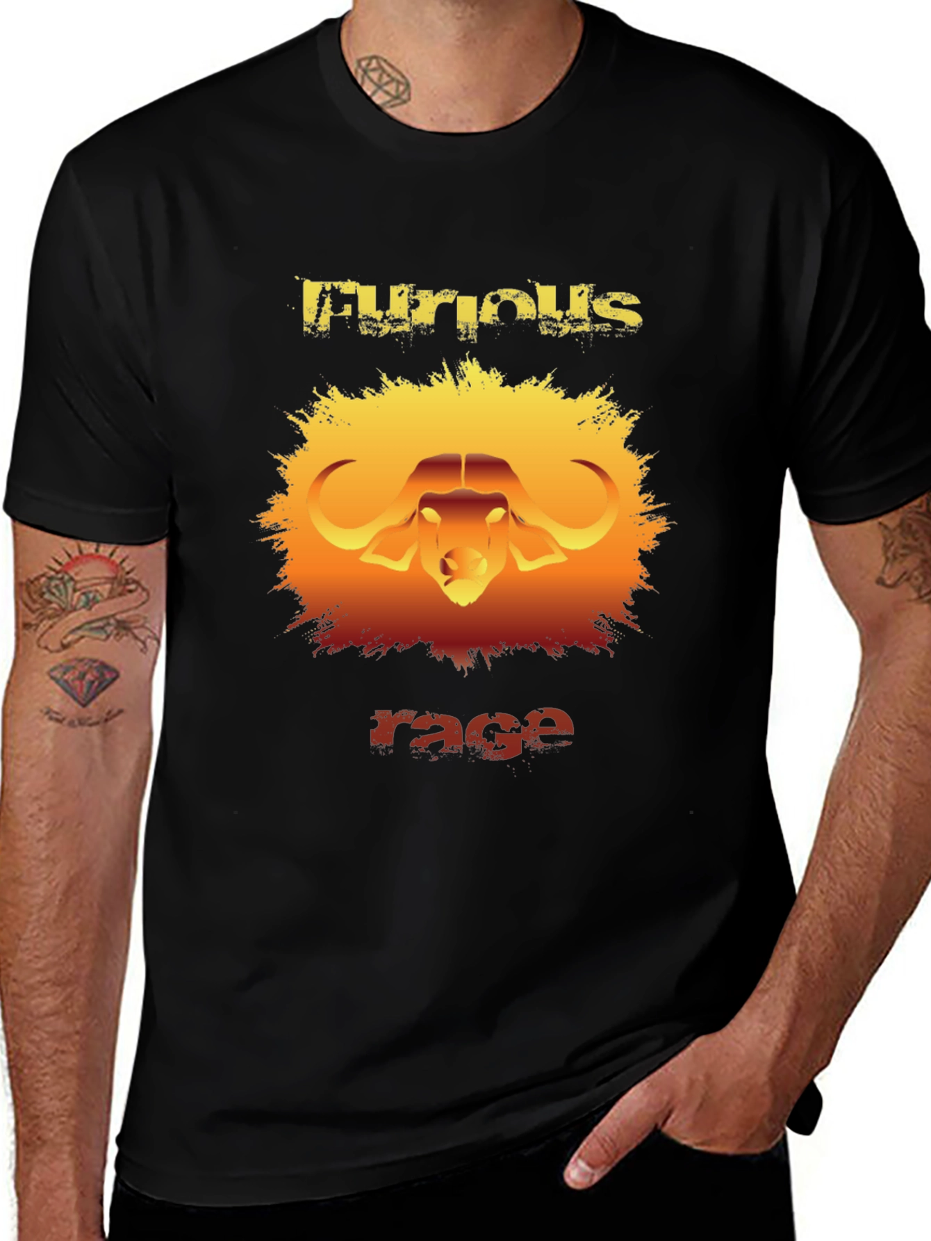 Furious Rage Graphic T-Shirt - Buffalo Design