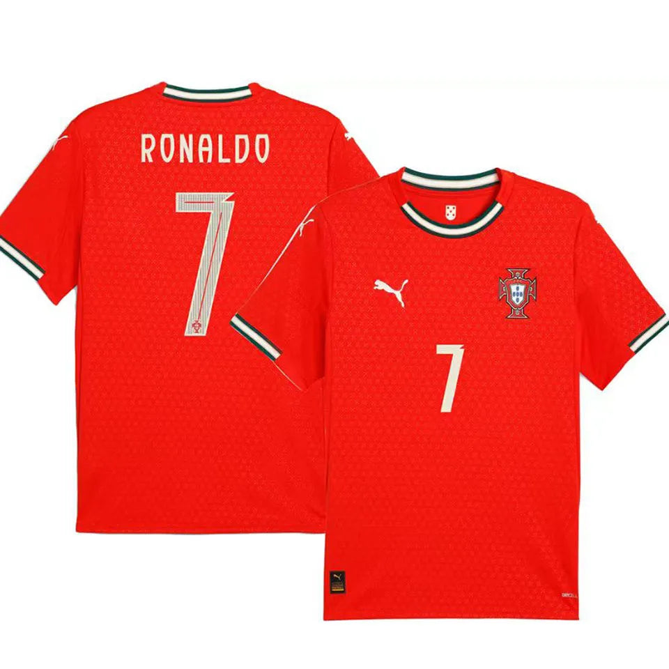 2025/26 Portugal Home 1:1 Quality Red Fans Soccer Jersey Detail 1