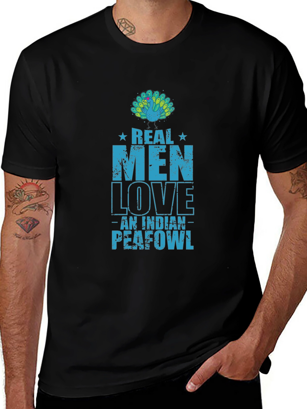Real Men Love Indian Peafowl T-Shirt
