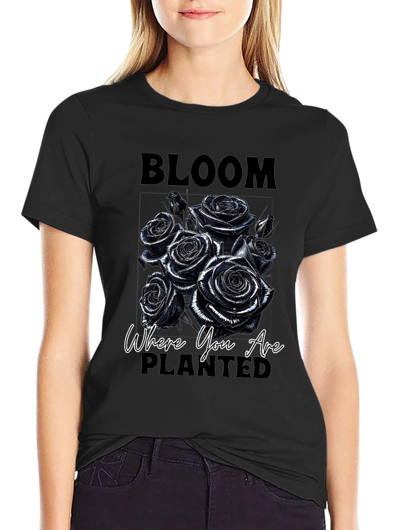 Bloom Where You Are Planted Roses T-Shirt
