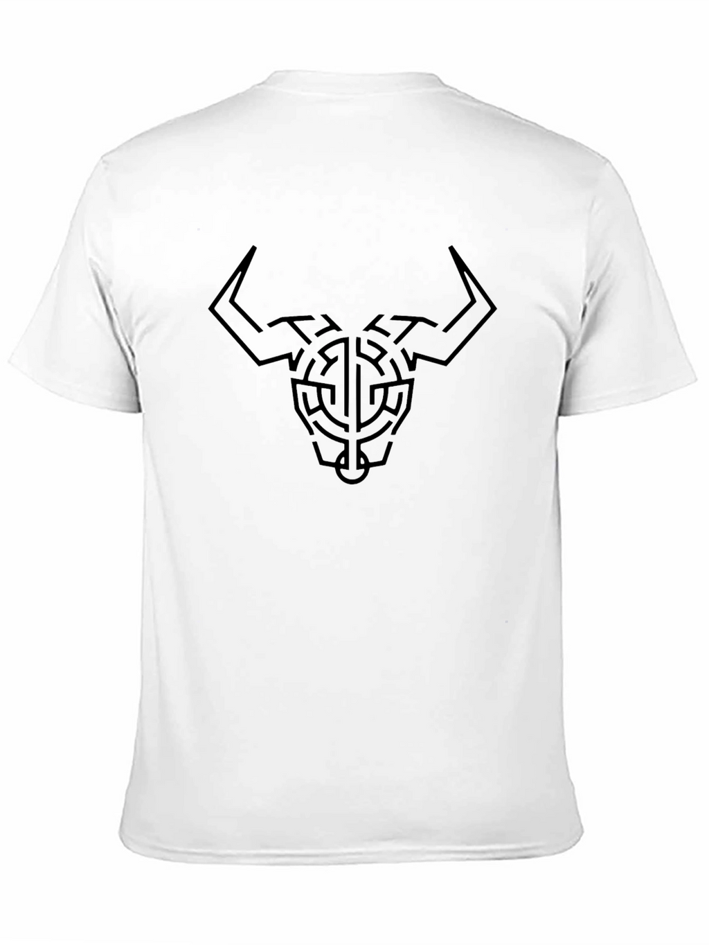Geometric Bull Head Graphic Tee - Black