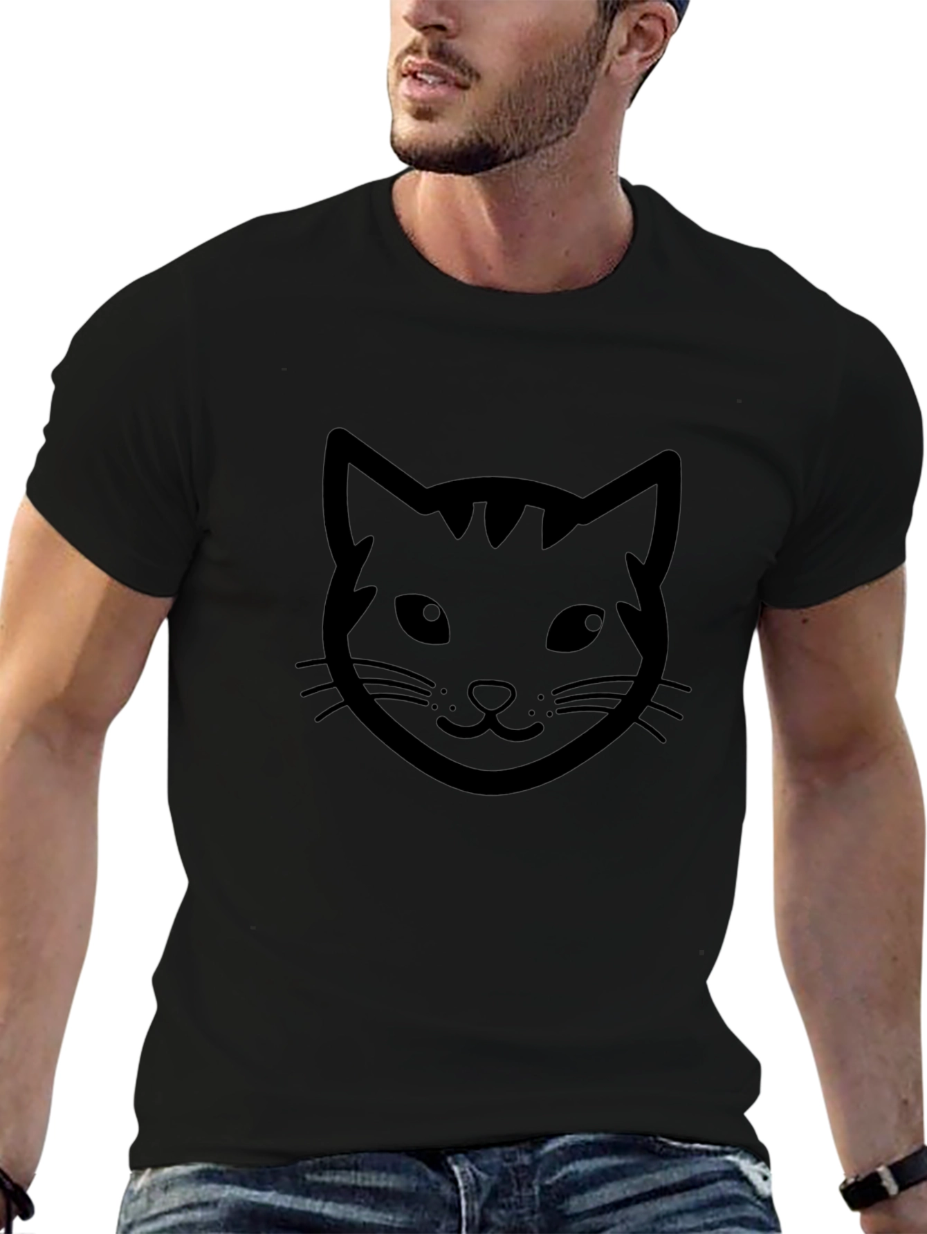 Cool Cat Graphic Tee - Black