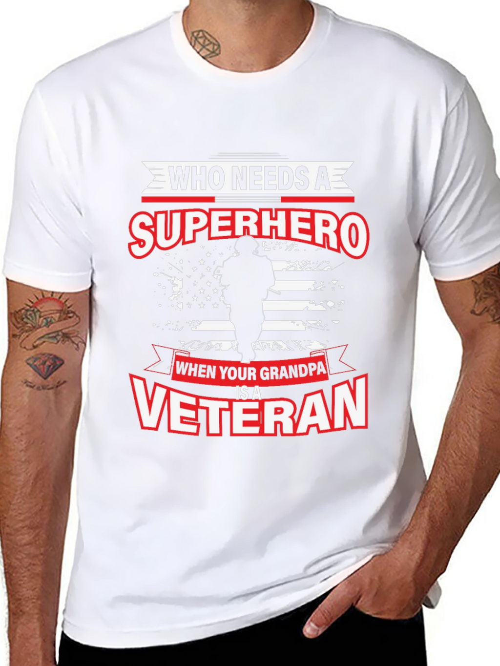 Grandpa Veteran T-Shirt: Superhero Graphic Tee