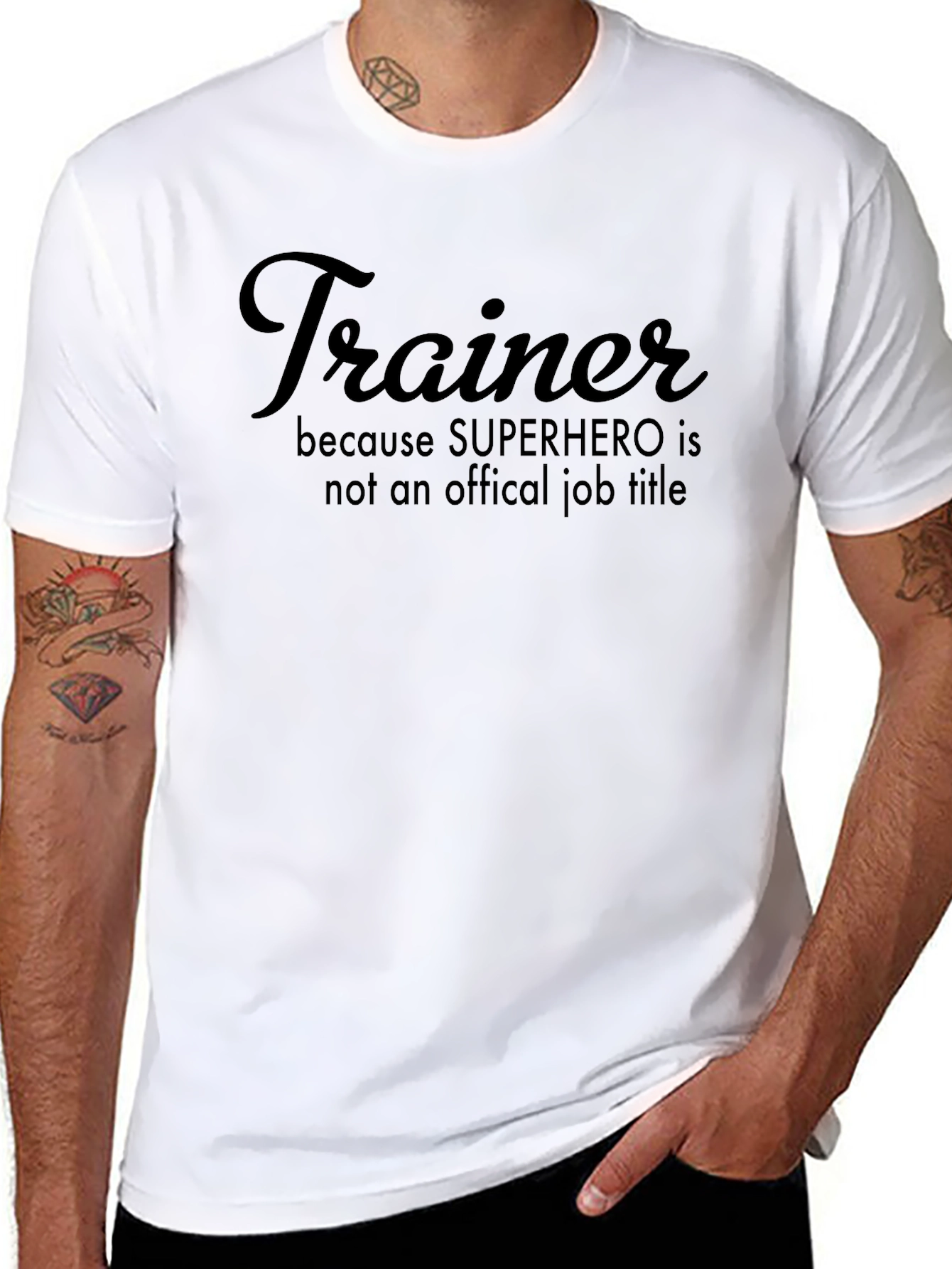 Trainer Superhero Job Title Graphic Tee