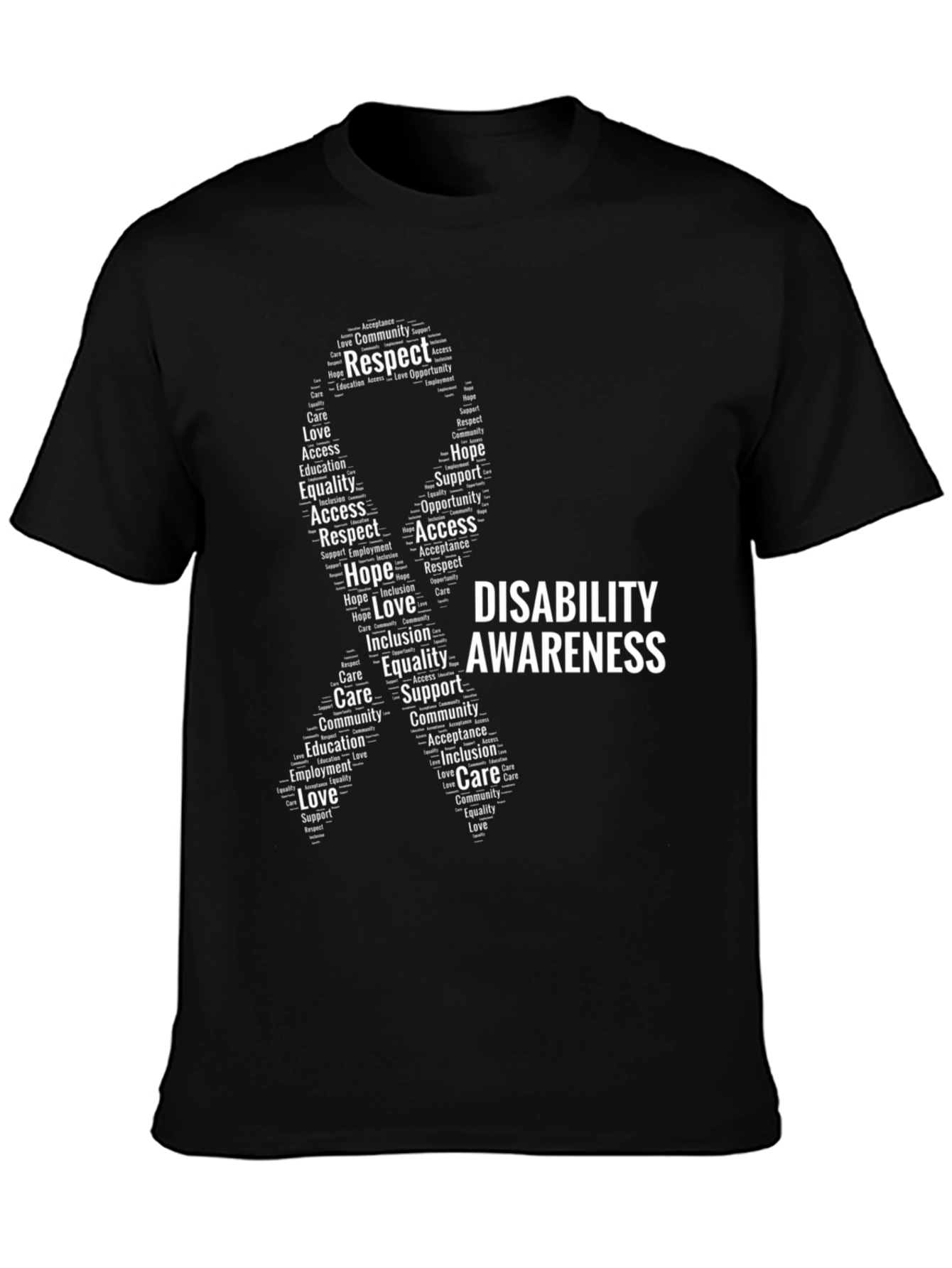 Disability Awareness Ribbon Word Art T-Shirt