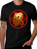 Initial R Sequin Buffalo Plaid Tee
