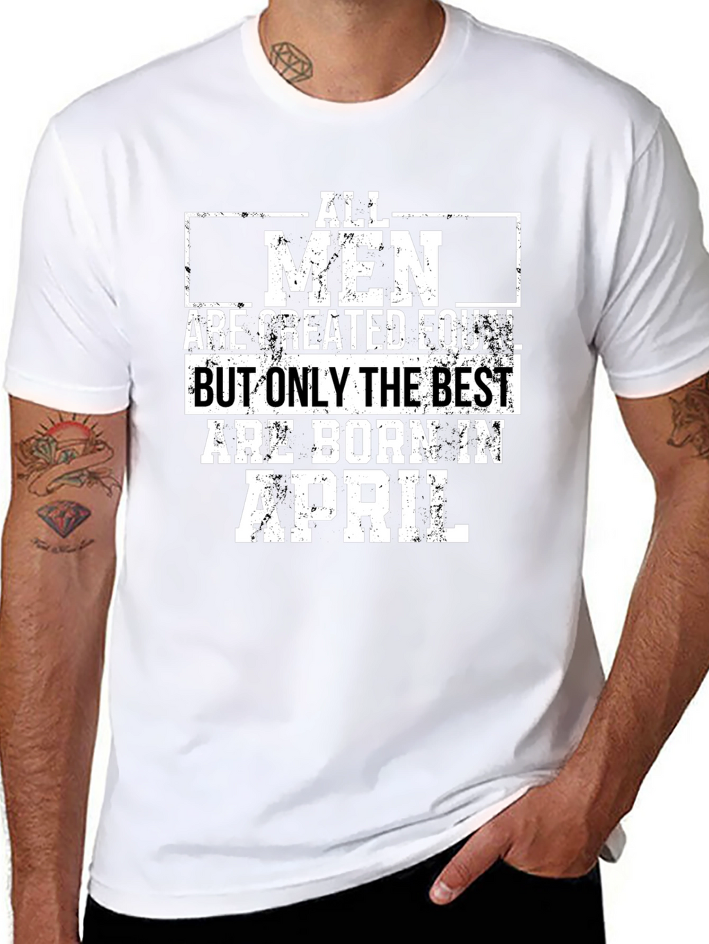 Best Men Born in April Black Graphic Tee