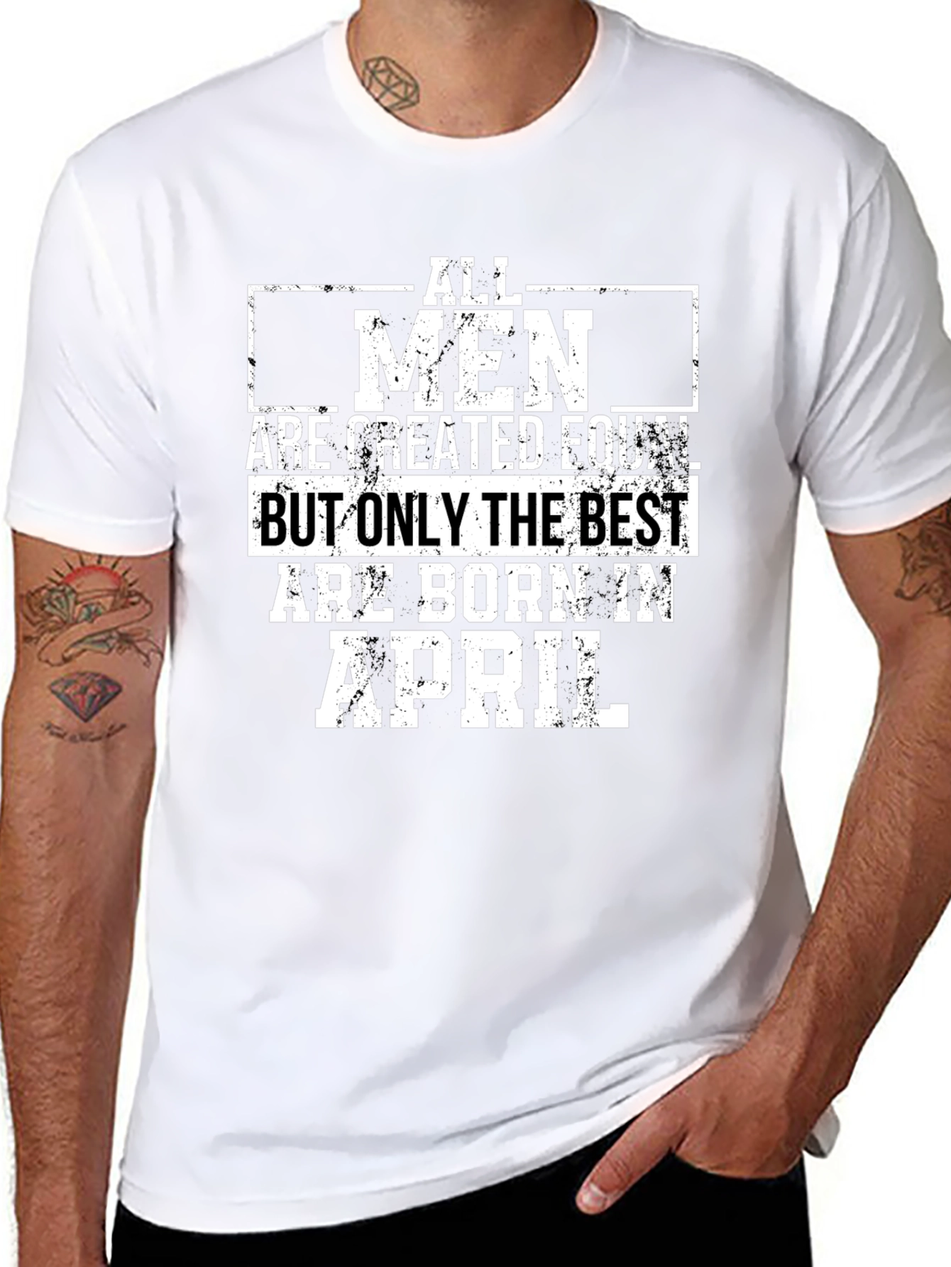 Best Men Born in April Black Graphic Tee