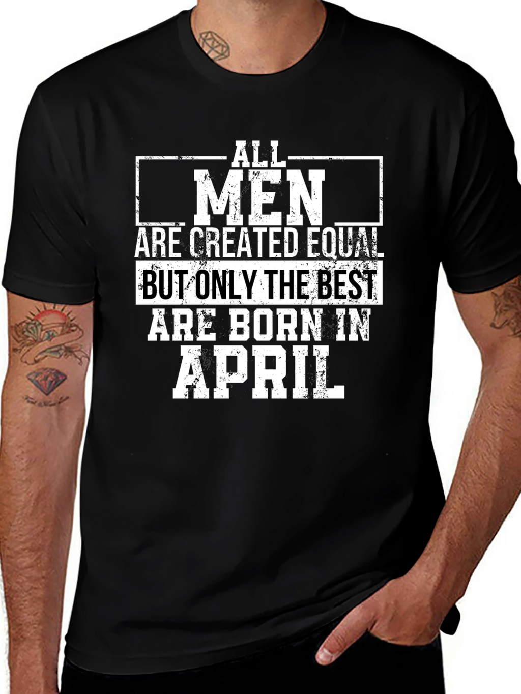Best Men Born in April Black Graphic Tee