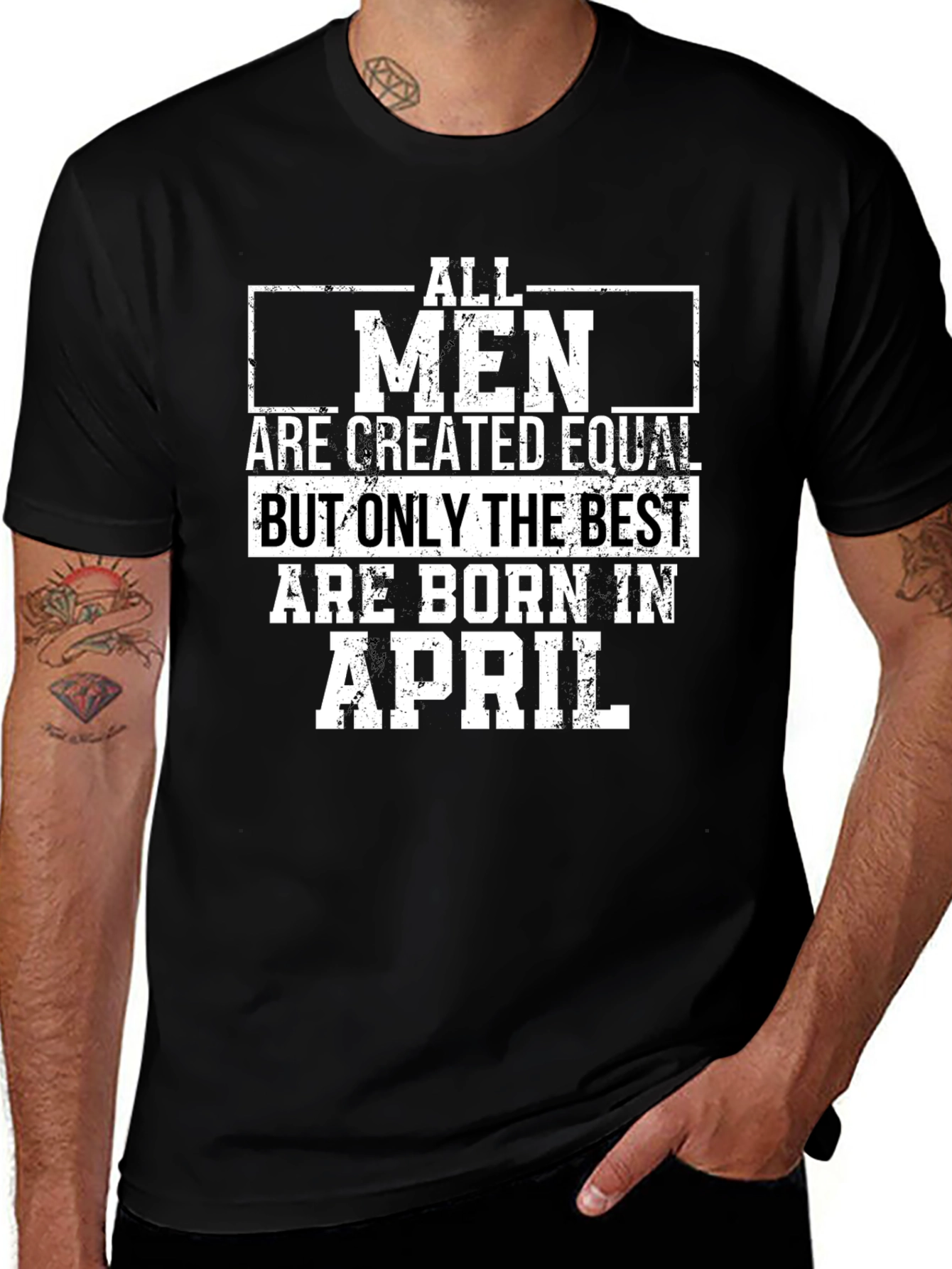 Best Men Born in April Black Graphic Tee