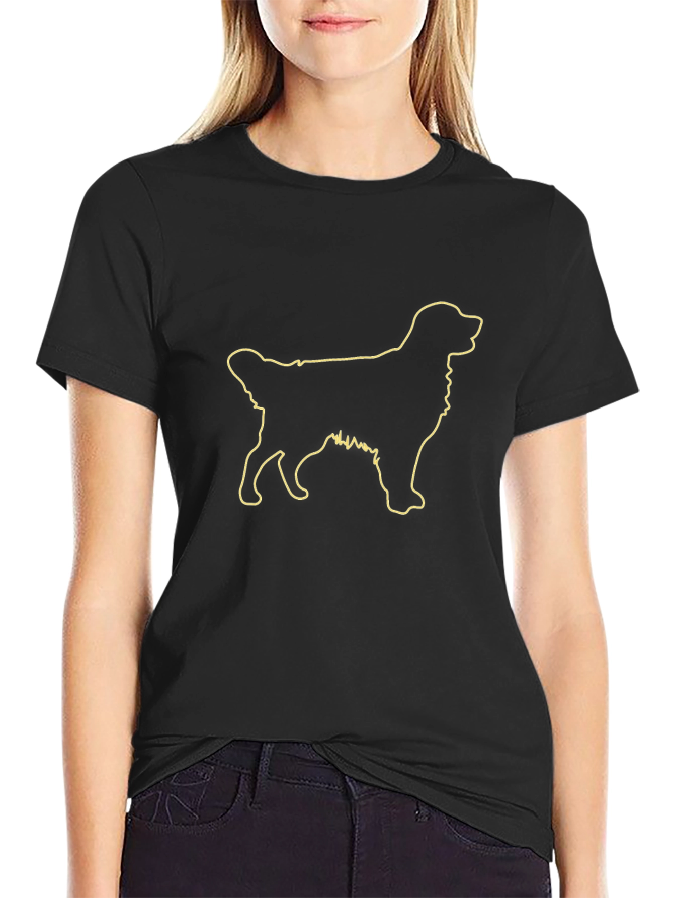 Dog Outline Graphic T-Shirt