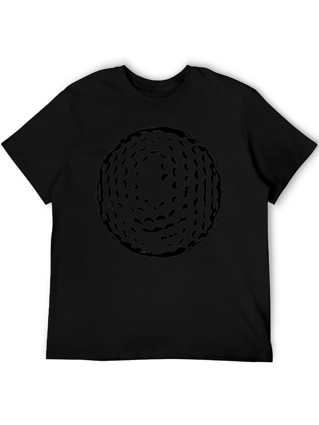 Mens Black Graphic T-Shirt - Abstract Sphere Design