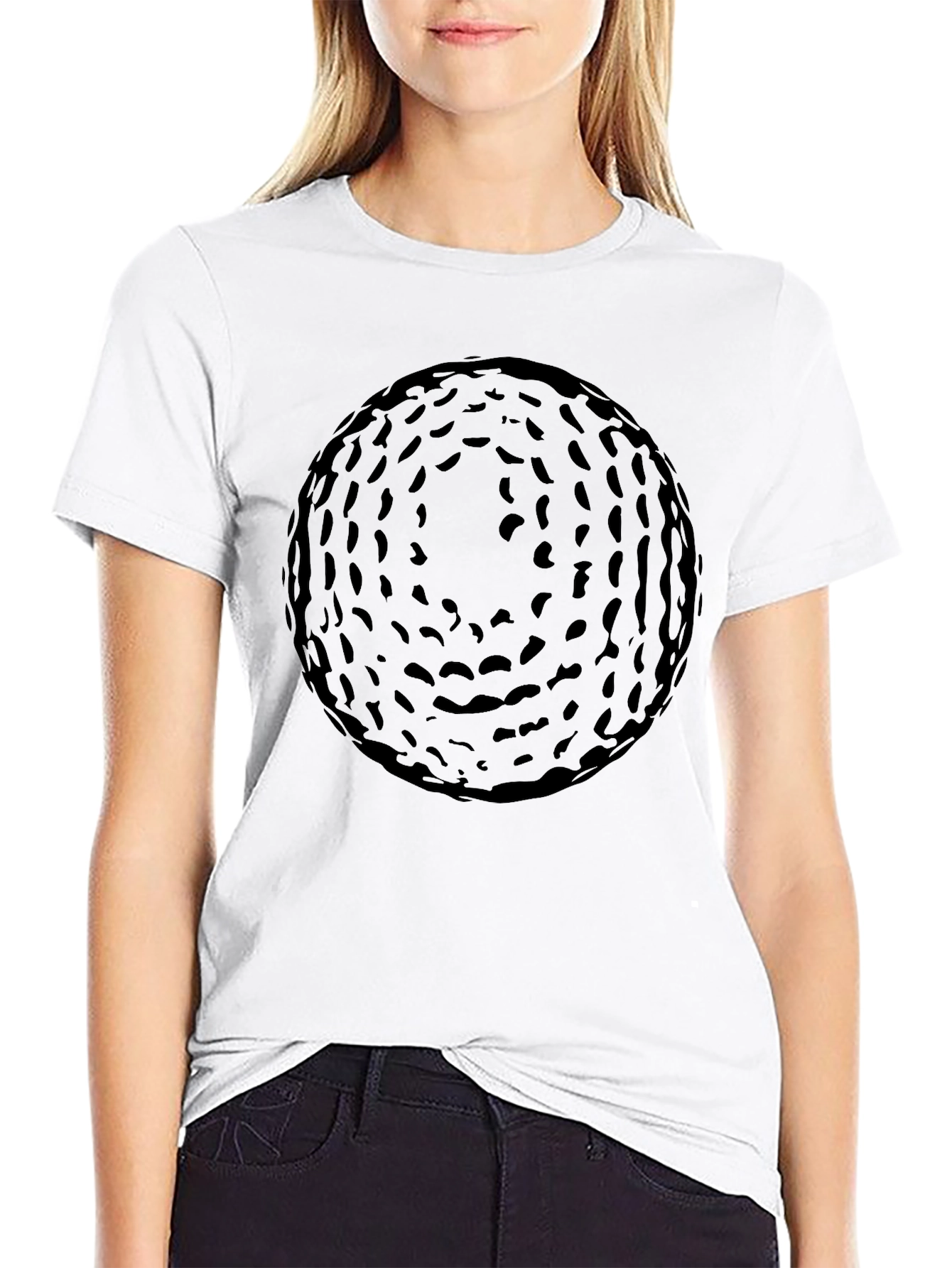 Mens Black Graphic T-Shirt - Abstract Sphere Design
