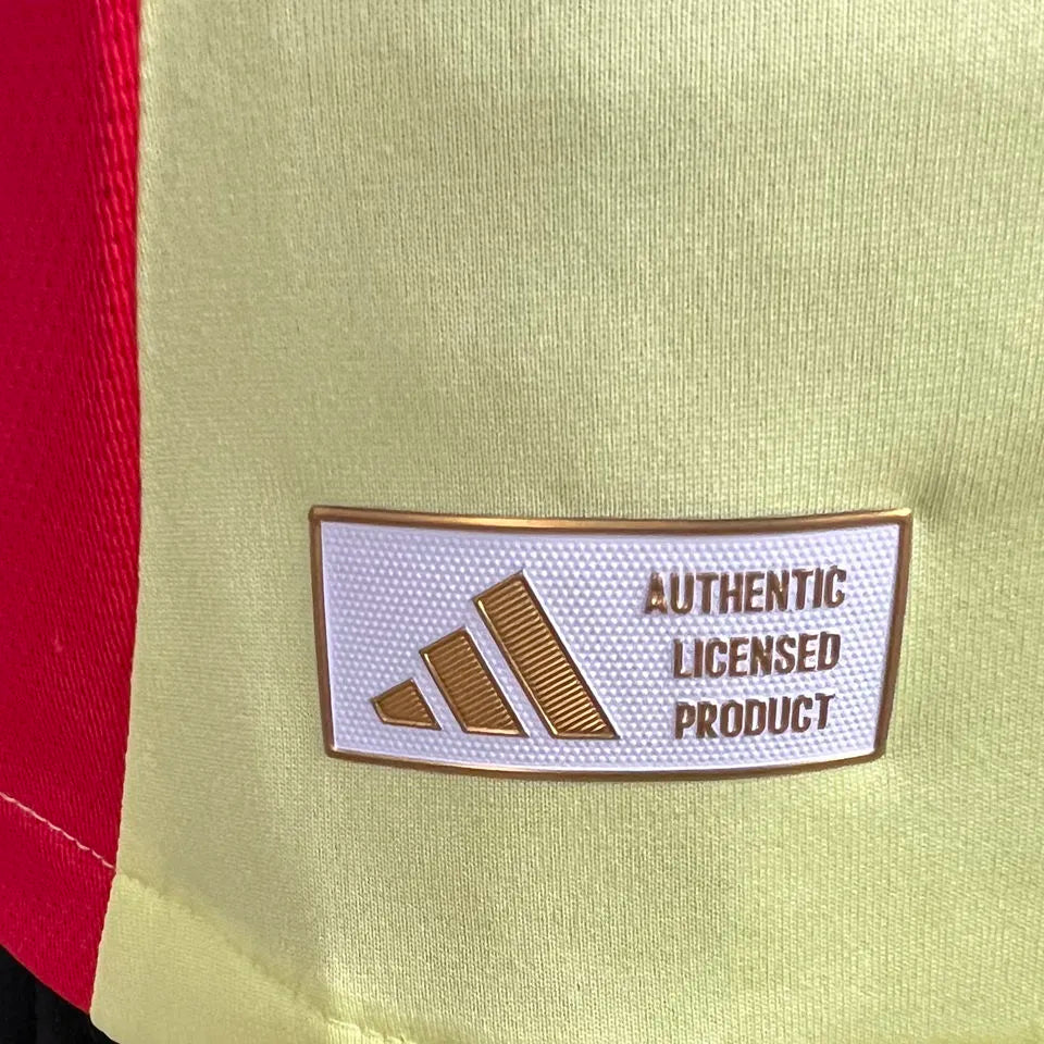 2024/25 Spain Away Yellow Player Version Long Sleeve Jersey Detail 4