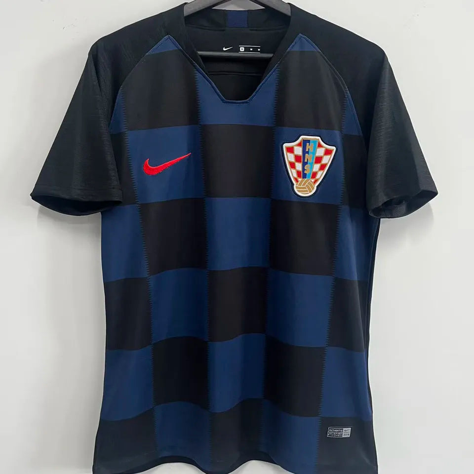 2018 Croatia Home Red White Retro Soccer Jersey Detail 3