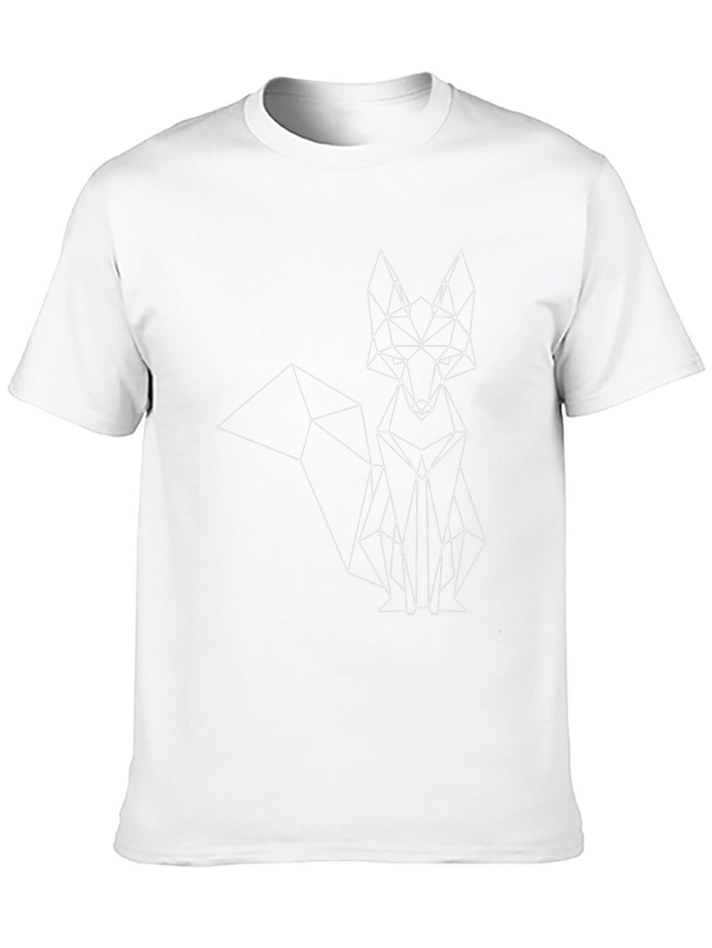 Geometric Fox Graphic Print Tee - Modern Style