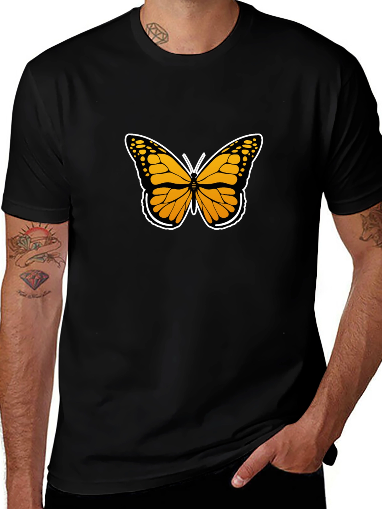 Butterfly Graphic T-Shirt - Black
