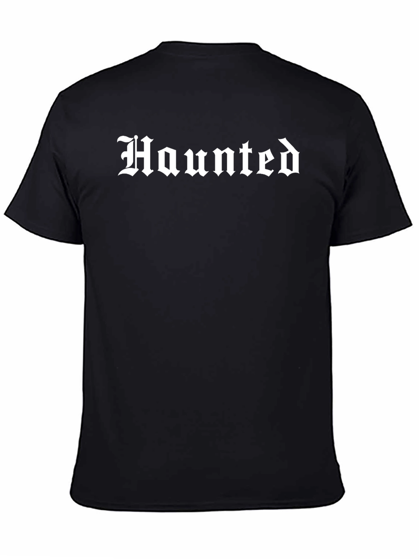 Haunted Graphic Tee - Black Cotton T-Shirt