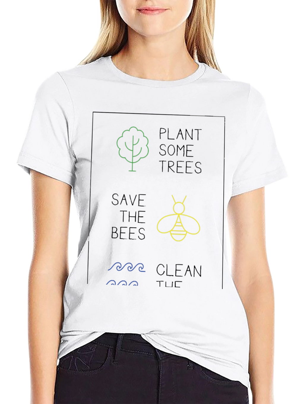 Eco-Friendly Graphic Tee - Plant Trees Save Bees