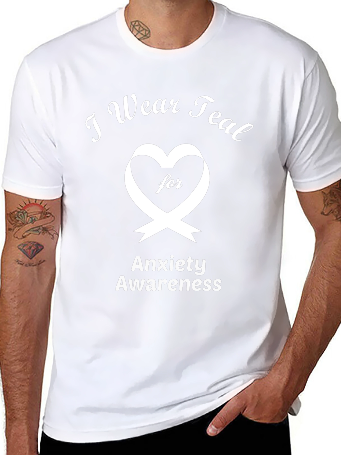 Anxiety Awareness Tee | I Wear Teal Ribbon Support T-Shirt