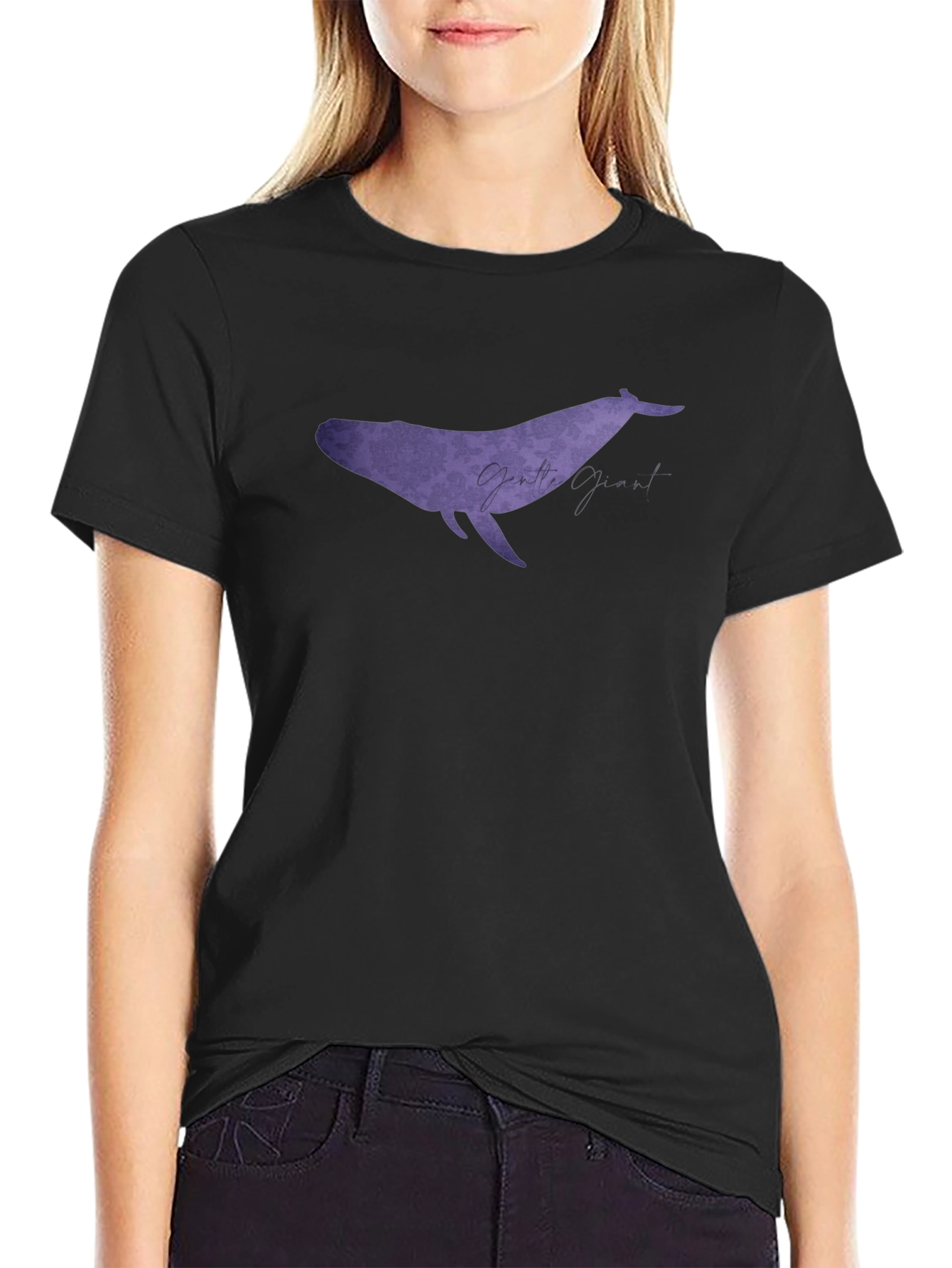 Gentle Giant Whale Graphic Black T-Shirt