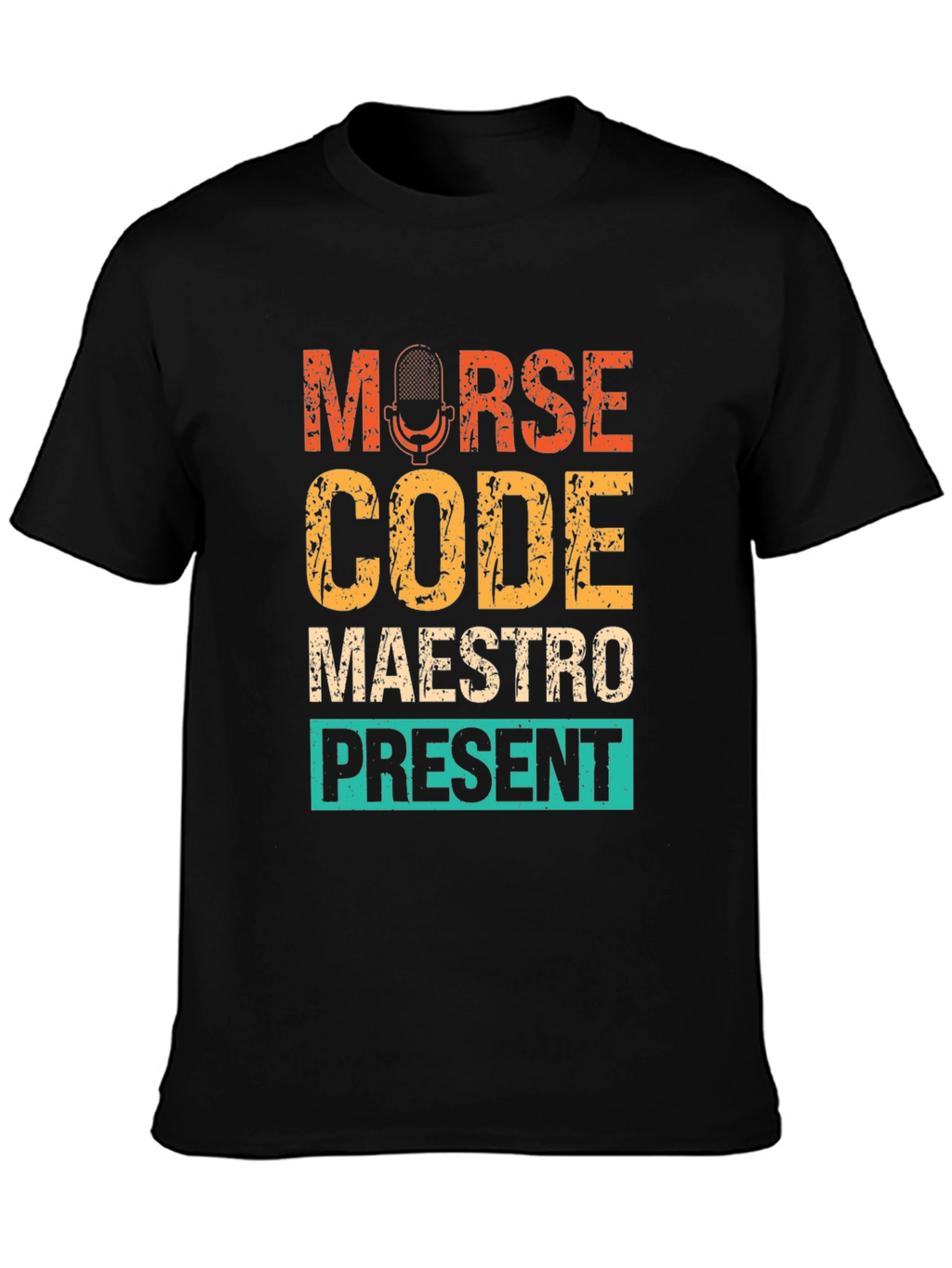 Morse Code Maestro Present T-Shirt - Black