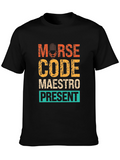Morse Code Maestro Present T-Shirt - Black